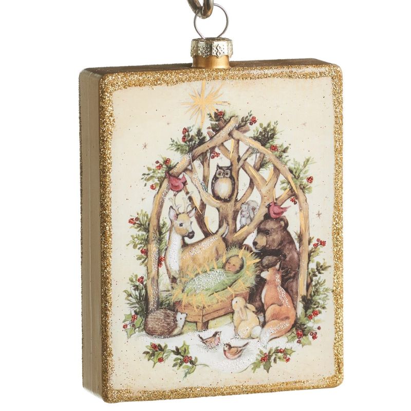 Woodland Nativity Rectangle Ornament